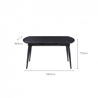 Комплект обеденной мебели Круглый раздвижной стол и 6 стульев Xiaomi 8H Jun Telescopic Rock Board Dining Table and Six Chairs Grey/Beige