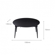 Комплект обеденной мебели Круглый раздвижной стол и 6 стульев Xiaomi 8H Jun Telescopic Rock Board Dining Table and Six Chairs White/Beige