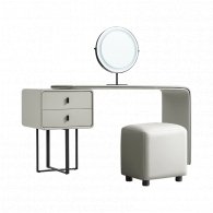 Комплект Туалетный столик зеркало и пуф Xiaomi Linsy Light Luxury Cream Style Makeup Table Mirror 1.3 m Grey (TD008-A + JF 004) (с двумя ящиками)