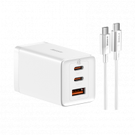 Сетевое зарядное устройство Baseus GaN5 Pro Fast Charger 2C+U 65W CH White (CCGAN65C5)