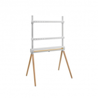 Напольная подставка для телевизора с подсветкой Brateck Scandinavian Easel Studio TV Floor Stand RGB Light White & Beech (FS29-46F-01L)
