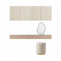 Комплект Туалетный столик х2 зеркало пуф навесной шкаф х2 Xiaomi Linsy Light Luxury Cream Style Makeup Table Mirror (TO1C-A + 01-A + JF2H-A + TO8G-A)