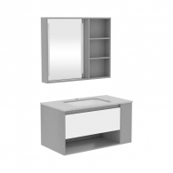 Комплект мебели для ванной комнаты Тумба и навесной шкаф Xiaomi Diiib Rock Board Bathroom Cabinet Drawer Storage 900mm (DXG70002-1111 + DXG72002-1111) (с керамической раковиной, без смесителя)
