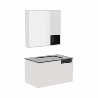 Комплект мебели для ванной комнаты Тумба и навесной шкаф Xiaomi Diiib Yashi White Paint Slate Bathroom Cabinet 800mm (DXG70001-1031+DXG72003-1031) (с керамической раковиной, без смесителя)