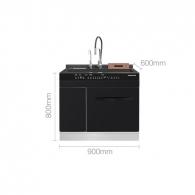 Модульная кухонная мойка с посудомоечной машиной Xiaomi Mensarjor Smart Integrated Sink Dishwasher Integrated Cabinet Stainless Steel Double Tank Standard Model (стандартная версия с ультразвуковой очисткой) (JJS-90S02U-D)