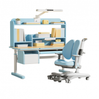 Набор детской мебели стол 1.2 m стул и лампа Xiaomi Igrow Solid Wood Core Liftable Study Desk and Chair Set Blue (Changjie 8pro + 9pro + PL22020-A-IWT)