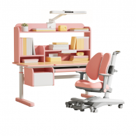 Набор детской мебели стол 1.2 m стул и лампа Xiaomi Igrow Solid Wood Core Liftable Study Desk and Chair Set Pink (Changjie 8pro + 9pro + PL22020-A-IWT)