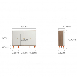 Шкаф для обуви Xiaomi LINSY Light Luxury Tipping Shoe Cabinet 1.2 m Walnut/Light Grey (LU3N-A)