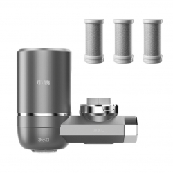 Фильтр-насадка на кран Xiaomi Xiaozhi Water Purifier With Intelligent Digital Display Titanium Ash (LJ06) ( 3 картриджа в комплекте)