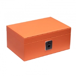 Электронный сейф для ювелирных украшений Xiaomi CRMCR Jewelry Storage Box Made Of Kaling Leather Big Size Orange