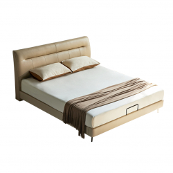 Двуспальная кровать Xiaomi 8H Time Cloud Leather Bed Modern Minimalist 1.8 m Beige (JMP10) (без матраса)