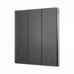 Умный выключатель трехклавишный с нулевой линией Xiaomi Linptech Ultra-Thin Glass Panel Smart Switch Zero Fire Gray (E3 Pro)