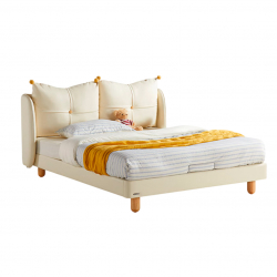 Детская кровать Xiaomi Linsy Eco-Leather Children's Bed 1.5 m Off-White (BC359-A) (без матраса)