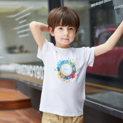 Непромокаемая детская футболка Xiaomi Supield Technology Pure Cotton Hydrophobic Anti-Fouling T-Shirt Model Sun (размер 130)