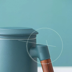 Фарфоровая чашка для чая с керамическим фильтром Xiaomi Zesee Selected Ceramic Tea Cup Daisy Green