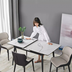 Стол обеденный раздвижной Xiaomi 8H Jun Rock Board Telescopic Dining Table 1.3-1.6 m White (YB2)