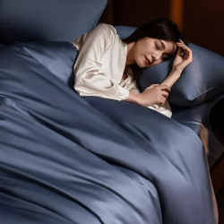 Постельное белье из хлопка Xiaomi Deep Sleep Luxury Sateen Kits 1.5m Dark Blue