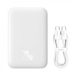 Внешний аккумулятор с поддержкой беспроводной зарядки Baseus Magnetic Wireless Charging Power Bank 10000 mAh 20W White (PPCXM10)