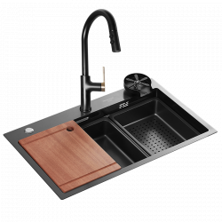 Многофункциональная кухонная мойка со смесителем Xiaomi Mensarjor Multifunctional Double-step 3D Sink 680х460mm (JBS1T-TS6846BNH + MGK-TY2106)