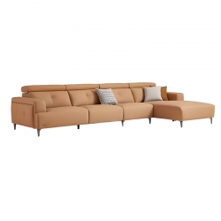 Угловой диван с левым шезлонгом Xiaomi Linsy Italian Style Sofa Triple Seat + Left Chaise 3910 mm Orange (BS361-A)