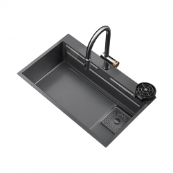 Многофункциональная кухонная мойка со смесителем Xiaomi HIGOLD HT Series Single Bowl Waterfall Sink 780х480mm (956138 + 824031 + накладная мойка + доп вставка + мойка чашек + доска)