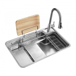 Многофункциональная кухонная мойка Xiaomi Mensarjor Multifunctional Embossed Nano-Shell With Pull-Out Spout Faucet (KS7848NH+K23DCR-1YS6403M)