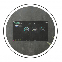 Умное зеркало с сенсорным экраном и Алисой YouSmart Round Smart Touch Screen Mirror 700mm (3007W-L-70-A) (Уценка)