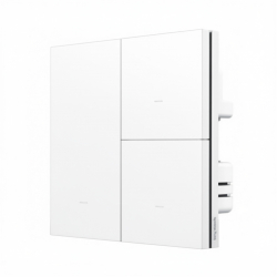 Умный выключатель трехклавишный с нулевой линией Xiaomi Linptech Smart Switch Zero Fire PLC Version White (QH1DP-W3)