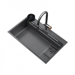 Многофункциональная кухонная мойка со смесителем Xiaomi HIGOLD HT Series Single Bowl Waterfall Sink 680х480mm (956136 + 824031 + накладная мойка + доп вставка + мойка чашек + доска)