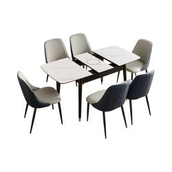 Комплект обеденной мебели Стол с индукционной варочной панелью и 6 стульев Xiaomi Linsy Industry Intelligent Telescopic Induction Cooker Slate Dining Table and Chair (YP1R-A+LS518S8-A)