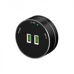 Трековая розетка-адаптер YouSmart Herepow 2 USB Black