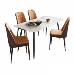 Комплект обеденной мебели Стол 1.6 м и 4 стула Xiaomi Linsy Light Luxury Table and Four Chairs White&Black (JI1R-A+LS073S4-A)