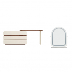 Туалетный столик с 6 ящиками и зеркалом Xiaomi Linsy Dressing Table With Six Drawers And Mirror Walnut/White (YF1C-B+O05-A)