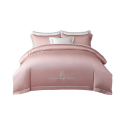 Постельное белье из хлопка Xiaomi Careseen Cotton Four-piece Suit Embroidery Model 1.8m Pink + Gray