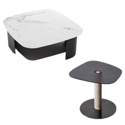 Комплект журнальный столик и приставной столик Xiaomi Linsy Set Of Coffee Table Black/White/Gun Grey And Side Table Grey (NK2L-A+NK1J-A)