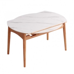 Стол обеденный раздвижной со столешницей из керамогранита Xiaomi Linsy Extendable Round Table 1.3 m Wood /White (PK3R-A)