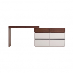 Туалетный столик Xiaomi Linsy Italian Minimalist Solid Wood Dressing Table Set Grey/Walnut (RY1C-A)