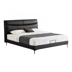 Двуспальная кровать Xiaomi Linsy Leather Bed Italian Minimalist 1.8 m Black (TPC083-A) (без матраса)