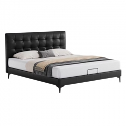 Двуспальная кровать Xiaomi Linsy Leather Bed Style Italian Minimalist 1.5 m Black (PC067-C) (без матраса)
