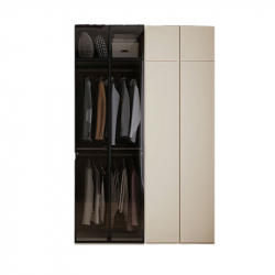 Комплект шкафов с антресолями Xiaomi Linsy Set Of Two-Door Cabinets With A Mezzanine Warm Coffee 1580 mm Wood Grain/Gray (TV1D-A+TV2D-A)