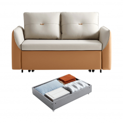 Диван-кровать с ящиком для хранения Xiaomi Linsy Multifunctional Sofa Bed With Bed Locker Warm Wood Orange-Ecological Leather 1500 mm (G021)