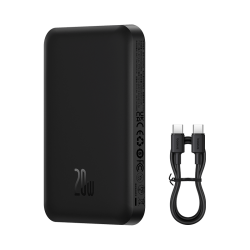 Внешний аккумулятор с поддержкой беспроводной зарядки Xiaomi Baseus Magnetic Wireless Charging Power Bank 5000 mAh 20W Black (PPCXM05)