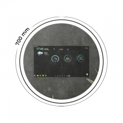 Умное зеркало с сенсорным экраном и Алисой YouSmart Round Smart Touch Screen Mirror 700mm (3007W-L-70-A)