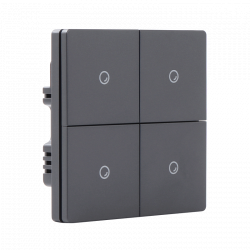 Умный настенный выключатель Xiaomi Ptxzn Smart Switch A6 Black  (четырехклавишный с нулевой линией)