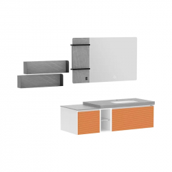 Комплект мебели для ванной комнаты Xiaomi Diiib Tixiang Rock Board Bathroom Cabinet 1400mm (DXYSG003-1400) (тумба с керамической раковиной, тумба, навесные шкафчики, полотенцесушители, зеркало, без смесителя)