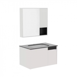 Комплект мебели для ванной комнаты Тумба и навесной шкаф Xiaomi Diiib Yashi White Paint Slate Bathroom Cabinet 800mm (DXG70001-1031+DXG72003-1031) (с керамической раковиной, без смесителя)