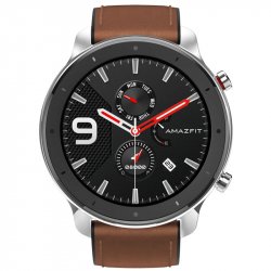 Часы Xiaomi Amazfit GTR 47mm Stainless Stell Case Leather Strap Brown