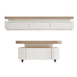 Комплект журнальный столик и тумба под телевизор 200 см Xiaomi Linsy A Square Coffee Table And Home TV Cabinet (YM3L-A + YM2M-A) (версия тумбы без подсветки)