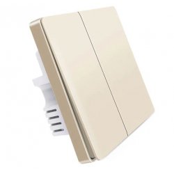 Умный выключатель Aqara Smart Wall Switch (Двойной с нулевой линией) Gold (QBKG12LM)