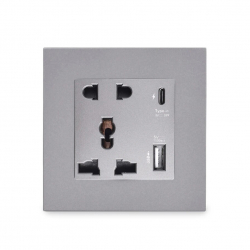 Розетка YouSmart Wall Socket 5 PINS USB-A Type-C Grey (Y1-F01)